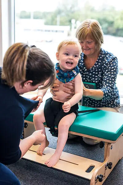 A child having an assessment performed